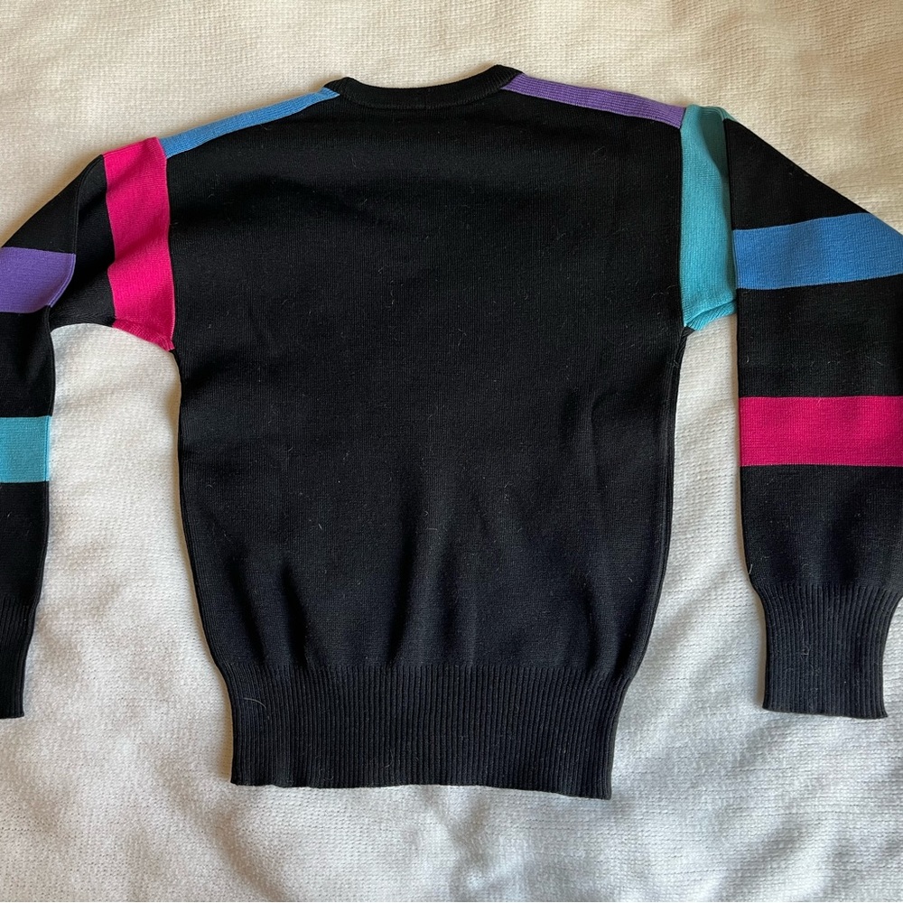 Ski Wool Blend Mock Neck Sweater Size Small 1980s ski jumper